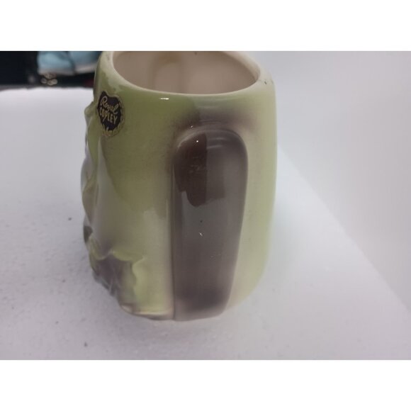 VTG Royal Copley Harmony Leaf Planter Vase Chartreuse Green Ceramic Mid Century - Picture 3 of 9